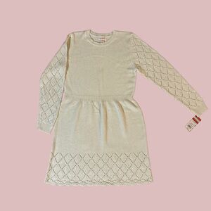 Girls Cream Knit Dress